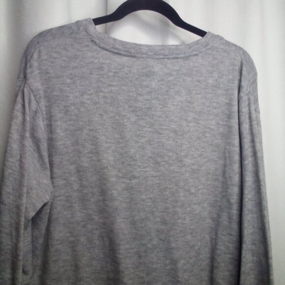 For The Republic Shirt M Women Long Sleeve Cross Front Gray - Picture 2 of 14